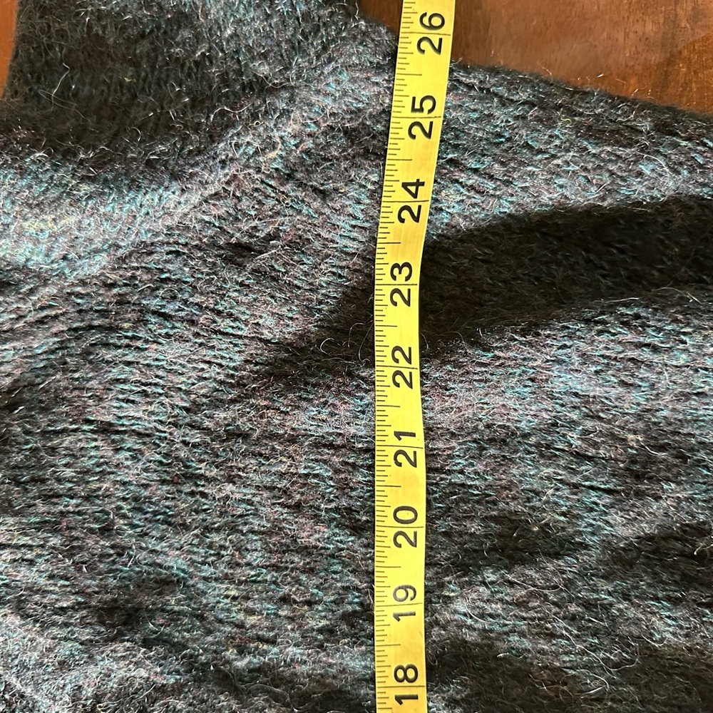 Free people Women's Deep Teal Green Wrap Look Sweater Wool blend size Large - Picture 4 of 7